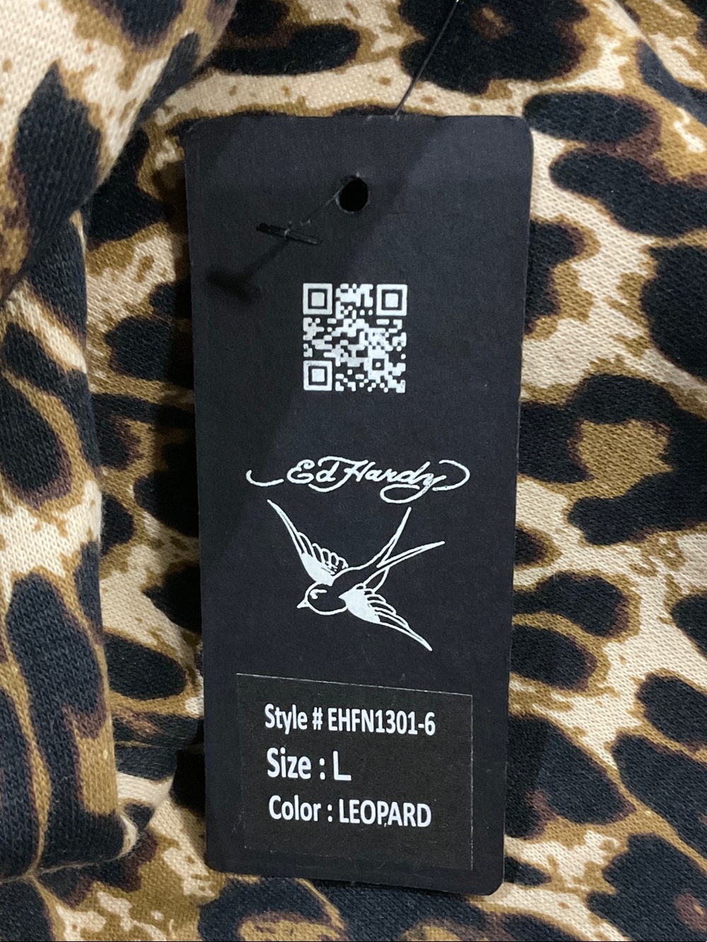 Ed Hardy Leopard Zip Hoodie with Red Heart Tattoo Graphic XL - Picture 6 of 8